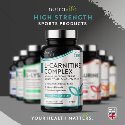 L-Carnitine Complex - High Strength Capsules with Added Riboflavin, Biotin, Chromium NutravitaBuy Supplements Australia