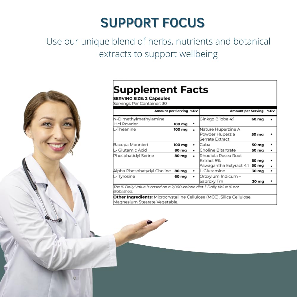 BY CARIOLA Neural-L Natural Brain Support Supplement 60 Caps - Mental Support – Memory Booster - Concentration - Natural Formula - Ashwagandha - L-Tyrosine - L-Theanine BY CARIOLABuy Supplements Australia