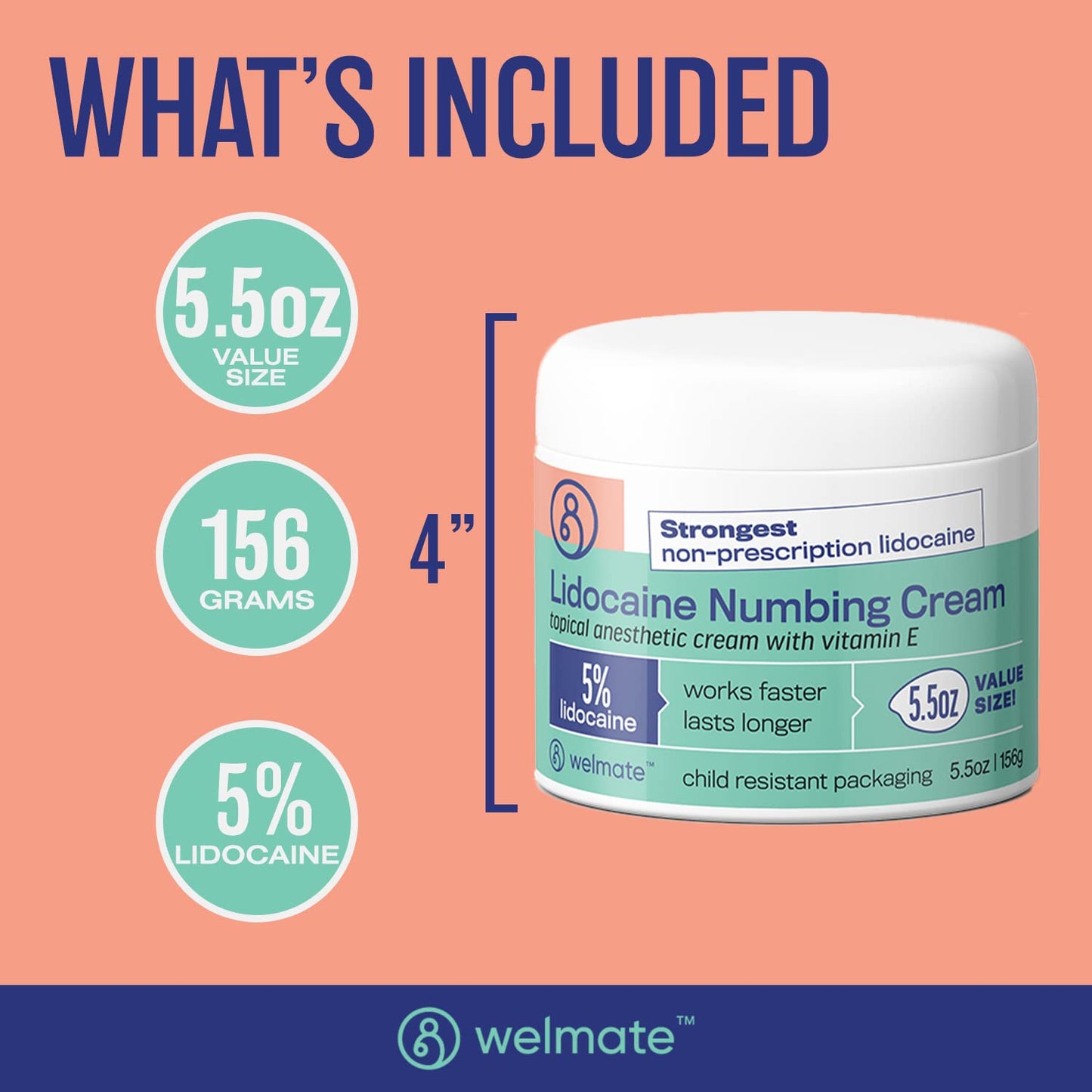 WELMATE | 5% Lidocaine | Numbing Cream Maximum Strength | Topical Anesthetic WELMATEBuy Supplements Australia