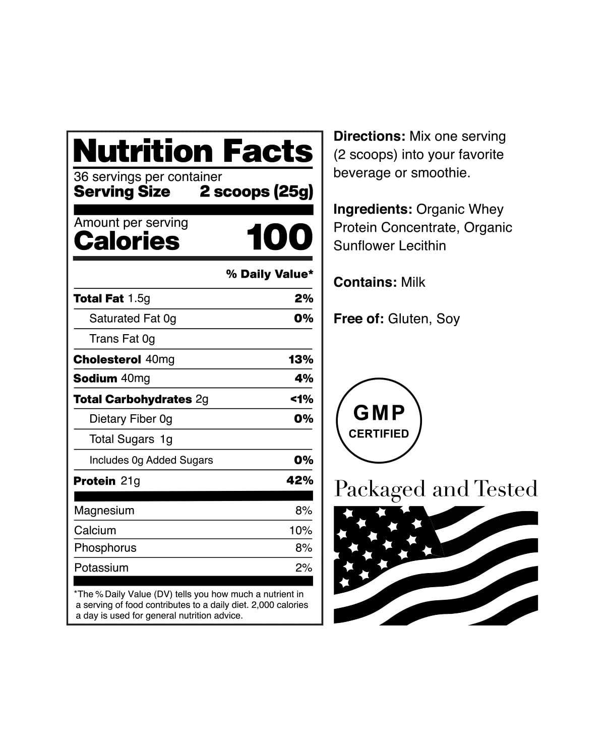 NorCal Organic Unflavored Whey Protein - 2lbs Bulk | 100% Grass-Fed, USDA Certified NorCal OrganicBuy Supplements Australia