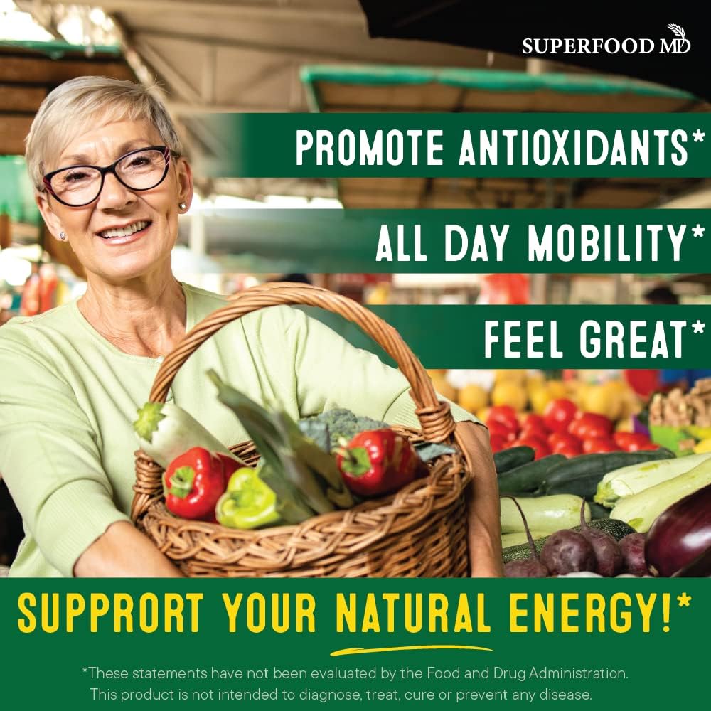 Superfood Fruit and Veggie Supplement - 360 Whole Super Fruit and Vegetable Supplements & Vitamin with Beta-Carotene, Soy Free- 180 Count (Pack of 2) Superfood MDBuy Supplements Australia