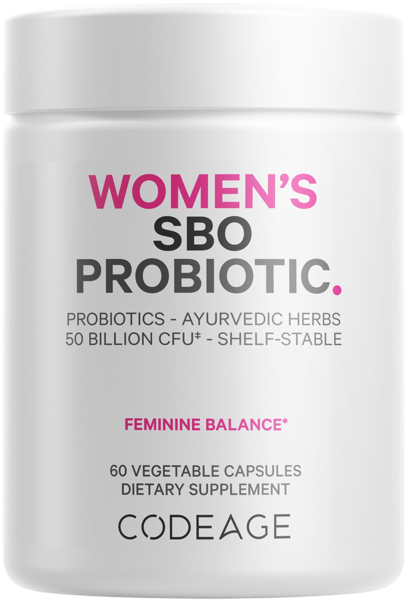 Codeage Women’s Probiotics Supplement - 50 Billion CFUs - SBO Probiotics & Prebiotics - Cranberries - Feminine Health - Fermented Botanical Blend, Whole Food Supplement - Vegan, Non-GMO - 60 Capsules CodeageBuy Supplements Australia