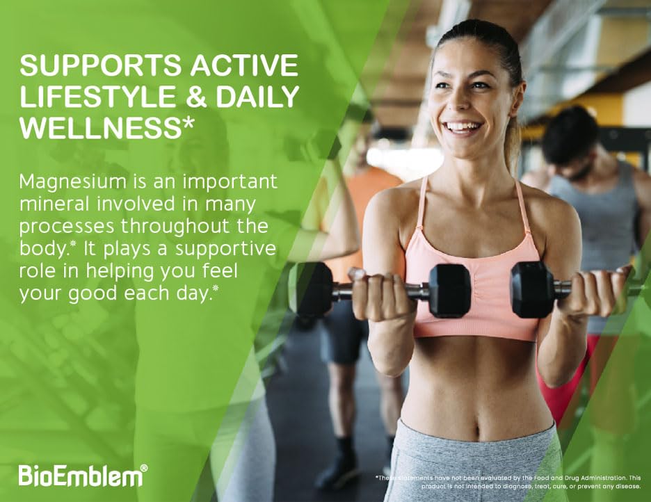 BioEmblem Triple Magnesium Complex | 300mg Magnesium Glycinate, Malate & Citrate | High Absorption Chelated Formula