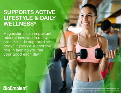 BioEmblem Triple Magnesium Complex | 300mg Magnesium Glycinate, Malate & Citrate | High Absorption Chelated Formula