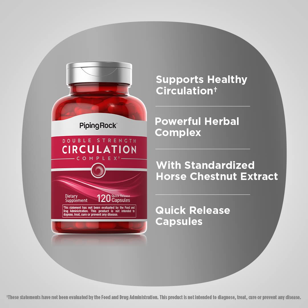Piping Rock Circulation Supplement | 120 Capsules | Double Strength Complex | Non-GMO, Gluten Free Piping RockBuy Supplements Australia