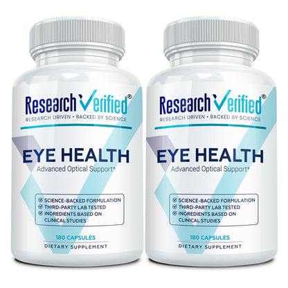 Research Verified Eye Health - Nourish and Protect Eyes and Vision, Support Healthy Retina, Improve Blood Supply to Eyes - Vitamins A, B, C, and E - 360 Capsules - 6 Month Supply - Made in The USA Research VerifiedBuy Supplements Australia