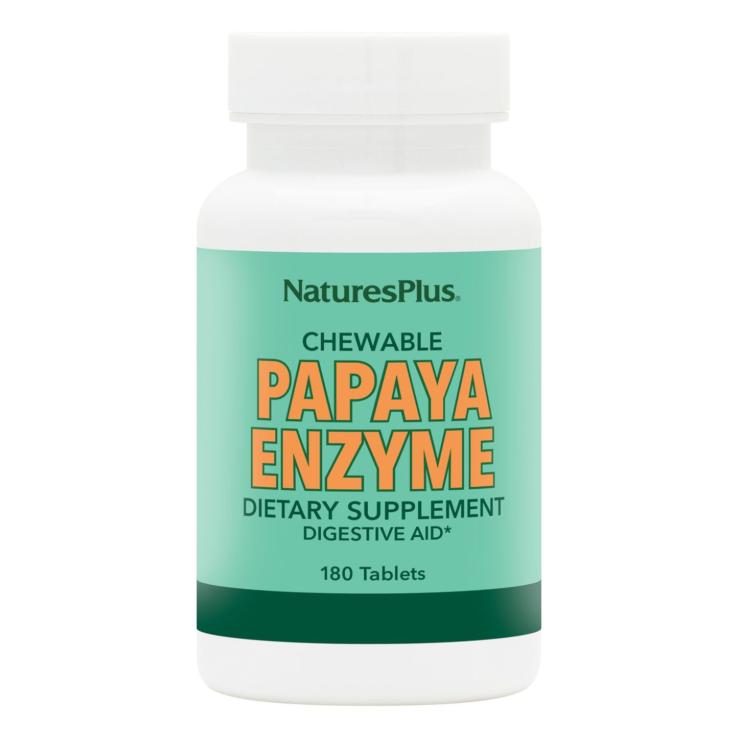 NaturesPlus Papaya Enzyme - 180 Chewable Tablets - Digestive Aid Supplement with Amylase & Protease - Helps Reduce Gas, Bloating, Stomach Upset & Discomfort - Vegan, Gluten Free - 180 Servings NaturesPlusBuy Supplements Australia
