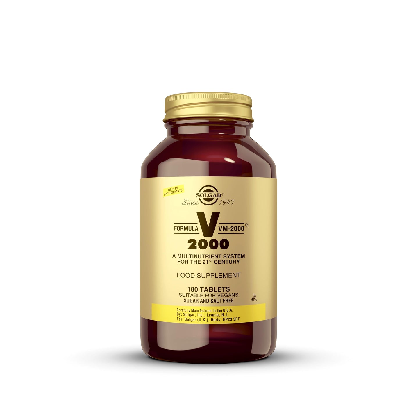 Solgar Formula VM-2000 (Multinutrient System), 180 Tablets - Premium Quality Multiple - Contains Zinc - Supports A Healthy Immune System - Vegan, Dairy Free, Kosher - 90 Servings SolgarBuy Supplements Australia