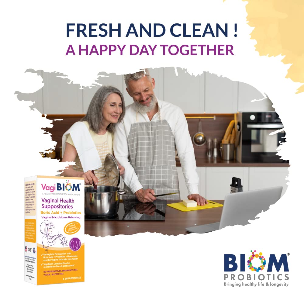 VagiBiom Boric Acid Suppositories with Lactobacillus: Microbiome Flora Balance; Balance and Nourishes VagiBiomBuy Supplements Australia