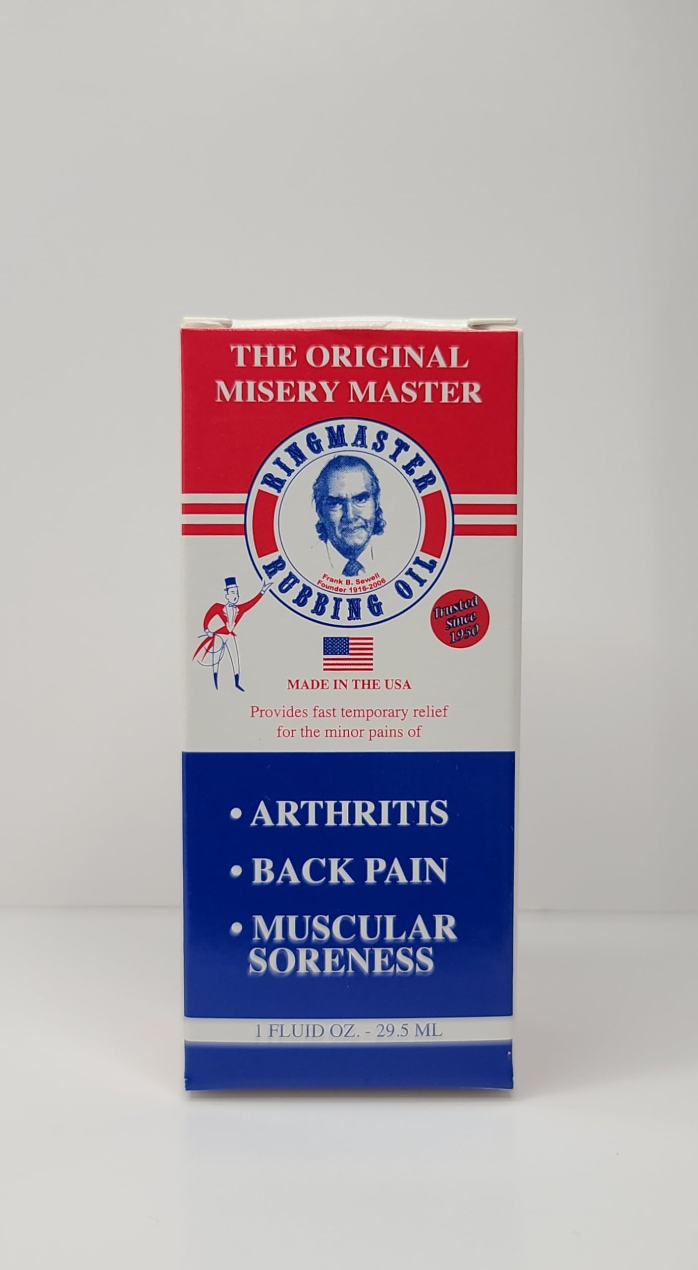 Ringmaster Rubbing Oil Pain Relief Since 1950 Made in USA for Arthritis, Rheumatism, Muscular Joint Soreness (1 oz) Ringmaster Rubbing OilBuy Supplements Australia