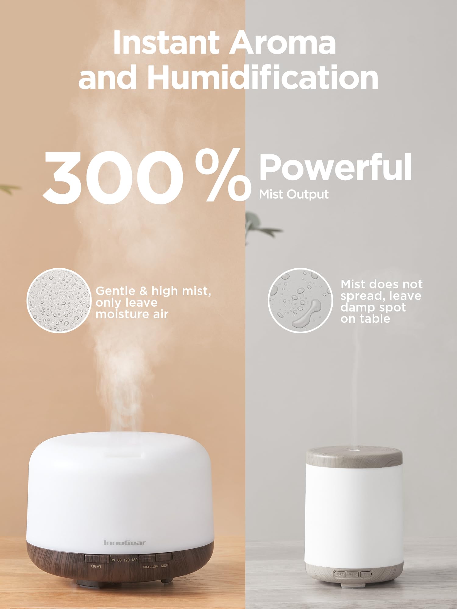 InnoGear 500ml Essential Oil Diffuser with Remote Control, Premium Ultrasonic Aromatherapy InnoGearBuy Supplements Australia