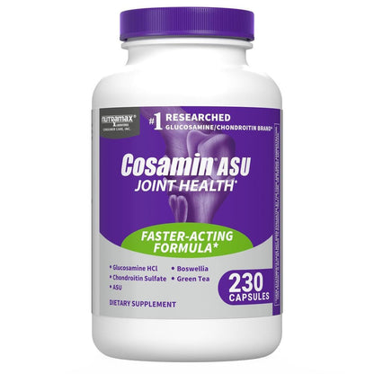 Nutramax Laboratories Cosamin® ASU Joint Health Supplement with Glucosamine, Chondroitin & ASU for Adult Men & Women, Joint Supplement, 230 Capsules Nutramax LaboratoriesBuy Supplements Australia