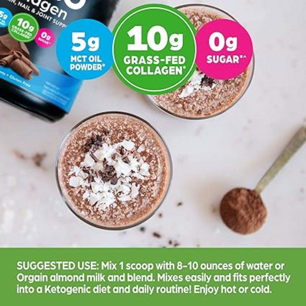 Orgain Keto Collagen Protein Powder, Chocolate - 10g Grass Fed Hydrolyzed Collagen OrgainBuy Supplements Australia