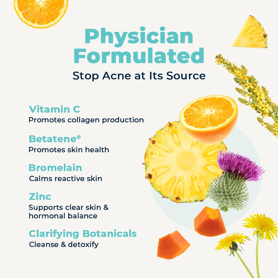 VitaMedica Clear Skin Vitamin Formula | Noncystic Acne Supplement for Skin Clearing | Breakout Treatment for Women and Men | Vitamins A, C, E, Selenium, Chromium, and Zinc for Skin Health | 2 Pack VitaMedicaBuy Supplements Australia