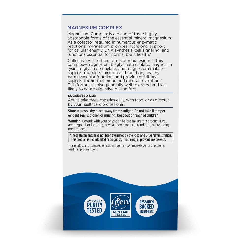 Nordic Naturals Magnesium Complex - 90 Capsules - 225 mg Magnesium, 1.9 mg Iron - Brain & Heart Health, Mood, Energy, & Muscle Relaxation - Non-GMO, Vegan - 30 Servings Nordic NaturalsBuy Supplements Australia