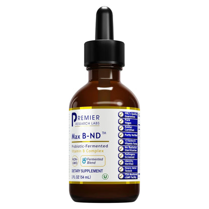 Premier Research Labs Max B-ND Liquid Vitamin - B-Complex for Liver & Brain Health - Sublingual Drops for Energy, Immune & Adrenal Support - 2 fl oz - Thiamin, B12, B6 & More - for Men, Women Premier Research LabsBuy Supplements Australia
