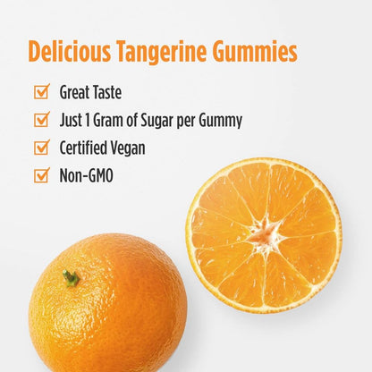 Nordic Naturals Vitamin C Extra Strength Gummies - Tangerine Flavor - 60 Gummies - 500 mg Vegan Vitamin C Supplement