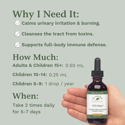 Native Remedies UTI-Clear for Urinary Tract and Bladder Health, 59 ml Native RemediesBuy Supplements Australia