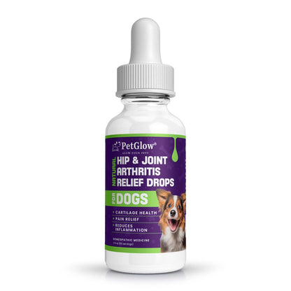 Petglow® Natural Hip & Joint Arthritis Relief Drops with Curcumin & Boswellia, Homeopathic Anti-Inflammatory Formula for Dogs, Cats & Horses, Supports Flexibility, Comfort & Mobility Naturally PetglowBuy Supplements Australia