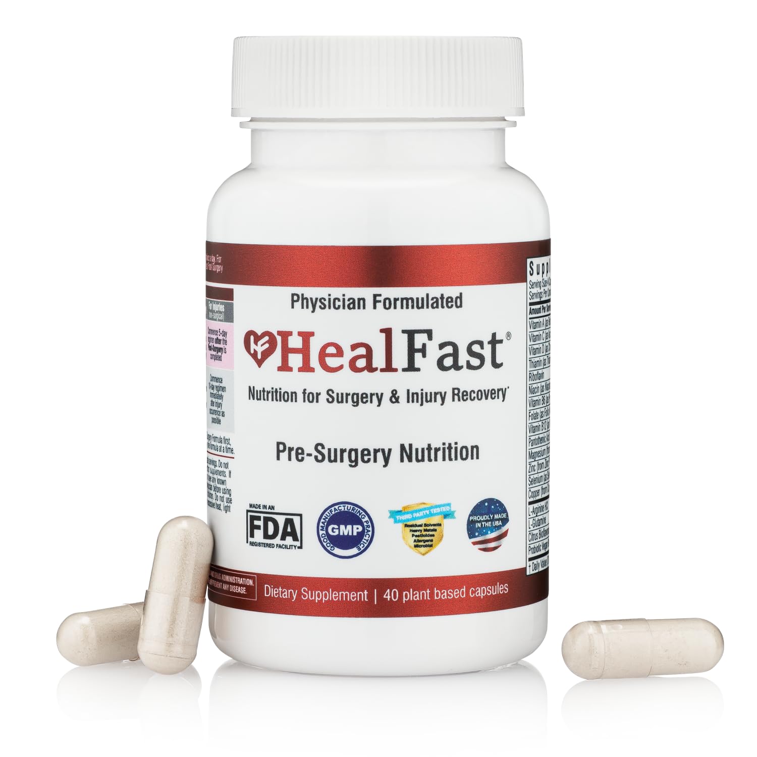 HealFast Surgery & Injury Recovery Supplement (Pre-Op): Quercetin, Probiotics Supplement for Wound, Liposuction, Tummy Tuck, and BBL Post Surgery Supplies HealFastBuy Supplements Australia