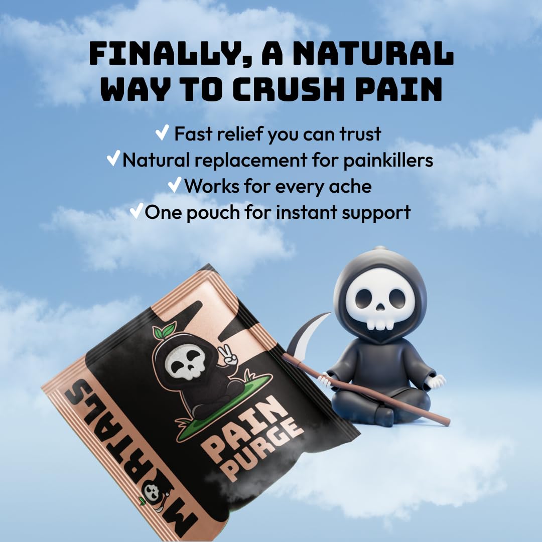 Mortals Pain Purge Daily Comfort Capsules — 7-Ingredient Botanical Blend with Turmeric, Boswellia, Willow Bark & Ginger — Vegan, cGMP, Made in USA (15 Pouches) MortalsBuy Supplements Australia