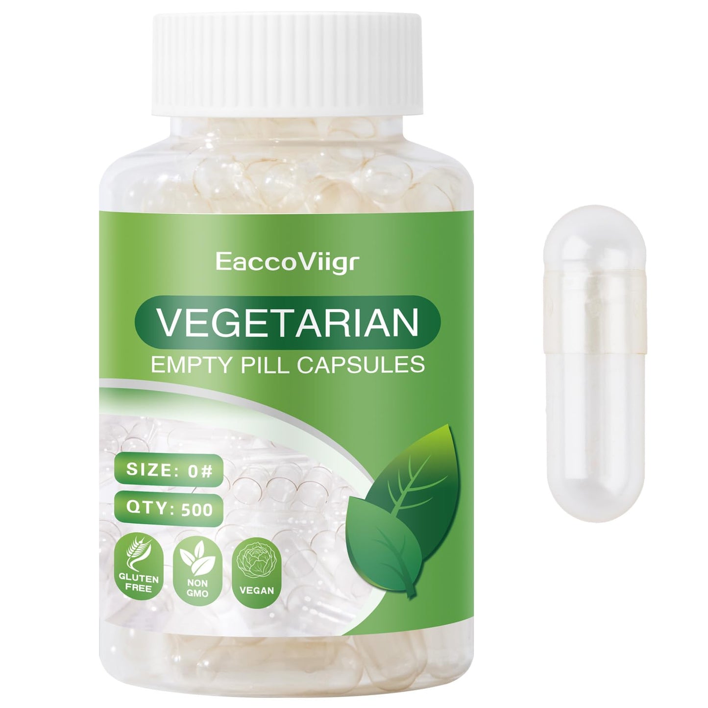 EaccoViigr Size 0 Empty Capsules - 500 Count Clear Empty Pill Capsules with Capsule Filling Kit, Fillable Vegan Vegetarian Capsule Empty for Vitamins, Easy for DIY Supplements EaccoViigrBuy Supplements Australia