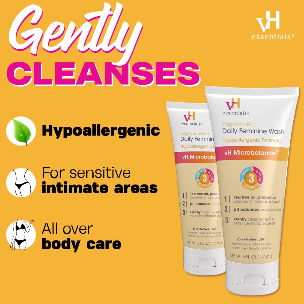 vH essentials Daily Feminine Wash - Fragrance Free, Hypoallergenic with Tea Tree Oil vH essentialsBuy Supplements Australia