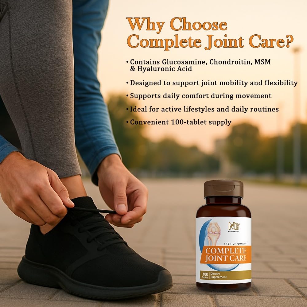 Glucosamine Chondroitin MSM Complete Joint Care Supplement | Glucosamine HCl, Chondroitin, MSM, Boswellia & Ginger | Supports Joint Mobility & Flexibility | 100 Tablets NCB NCB TECHNOLOGYBuy Supplements Australia