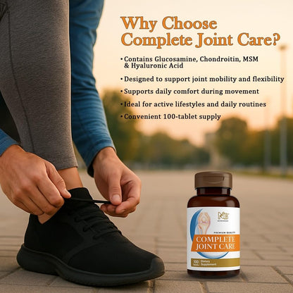 Glucosamine Chondroitin MSM Complete Joint Care Supplement | Glucosamine HCl, Chondroitin, MSM, Boswellia & Ginger | Supports Joint Mobility & Flexibility | 100 Tablets NCB NCB TECHNOLOGYBuy Supplements Australia