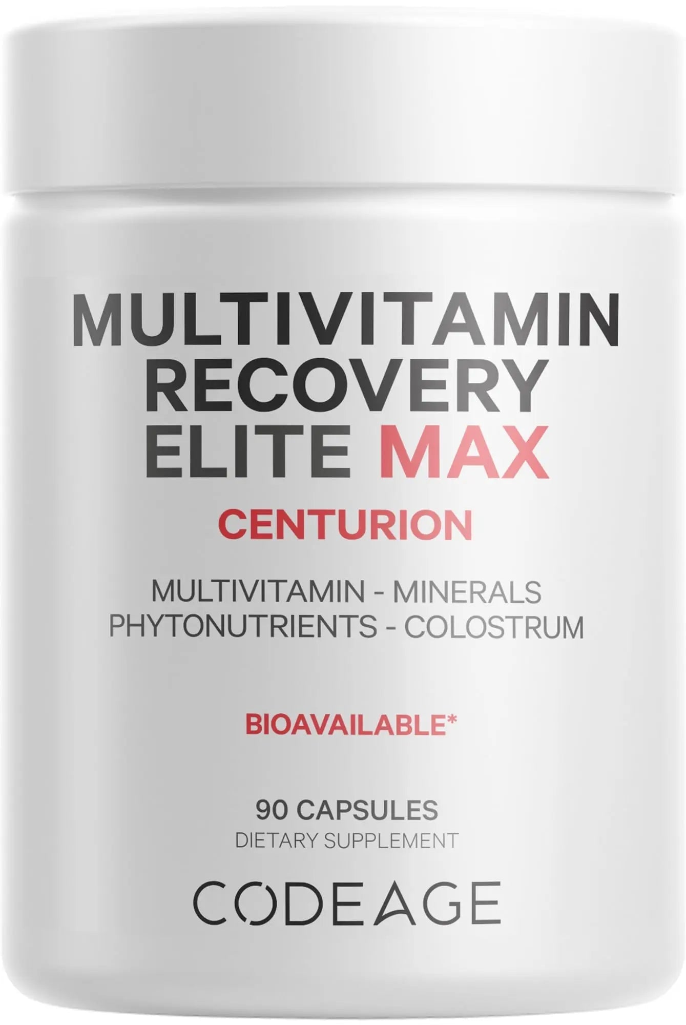 Codeage Multivitamin Recovery Elite Max Supplement - Vitamins A, C, D, E, B-Complex, Essential Minerals, Antioxidants, Colostrum Codeage