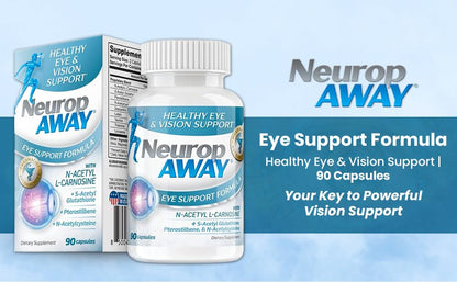 NeuropAWAY Eye Support Supplement 60CT with Lutein N-Acetyl L-Carnosine S-Acetyl Glutathione N-Acetyl Cystiene Pterostilbene Lycopene Zeaxanthin to Support Healthy Vision, Helps Blurry and Dry Eyes NeuropAWAYBuy Supplements Australia