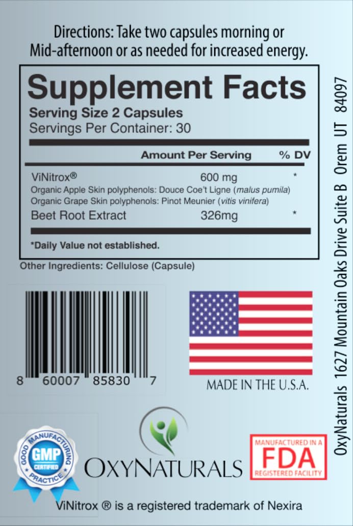 OxyBoost - Nitric Oxide Supplement (1 Bottle - 30 Servings)