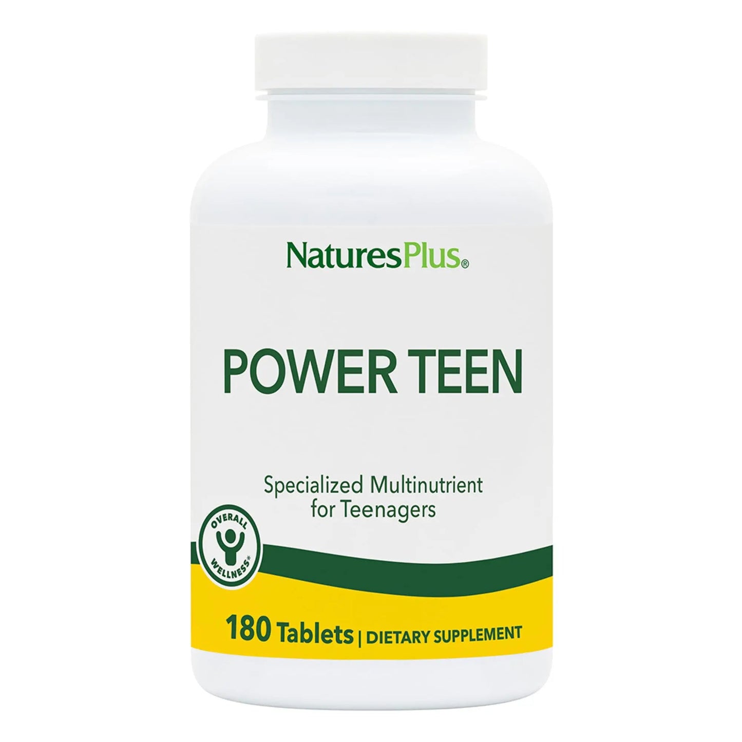 NaturesPlus Source of Life Power Teen - 180 Vegetarian Tablets - Teen Multivitamin with Minerals & Whole Foods for Mental Focus NaturesPlus