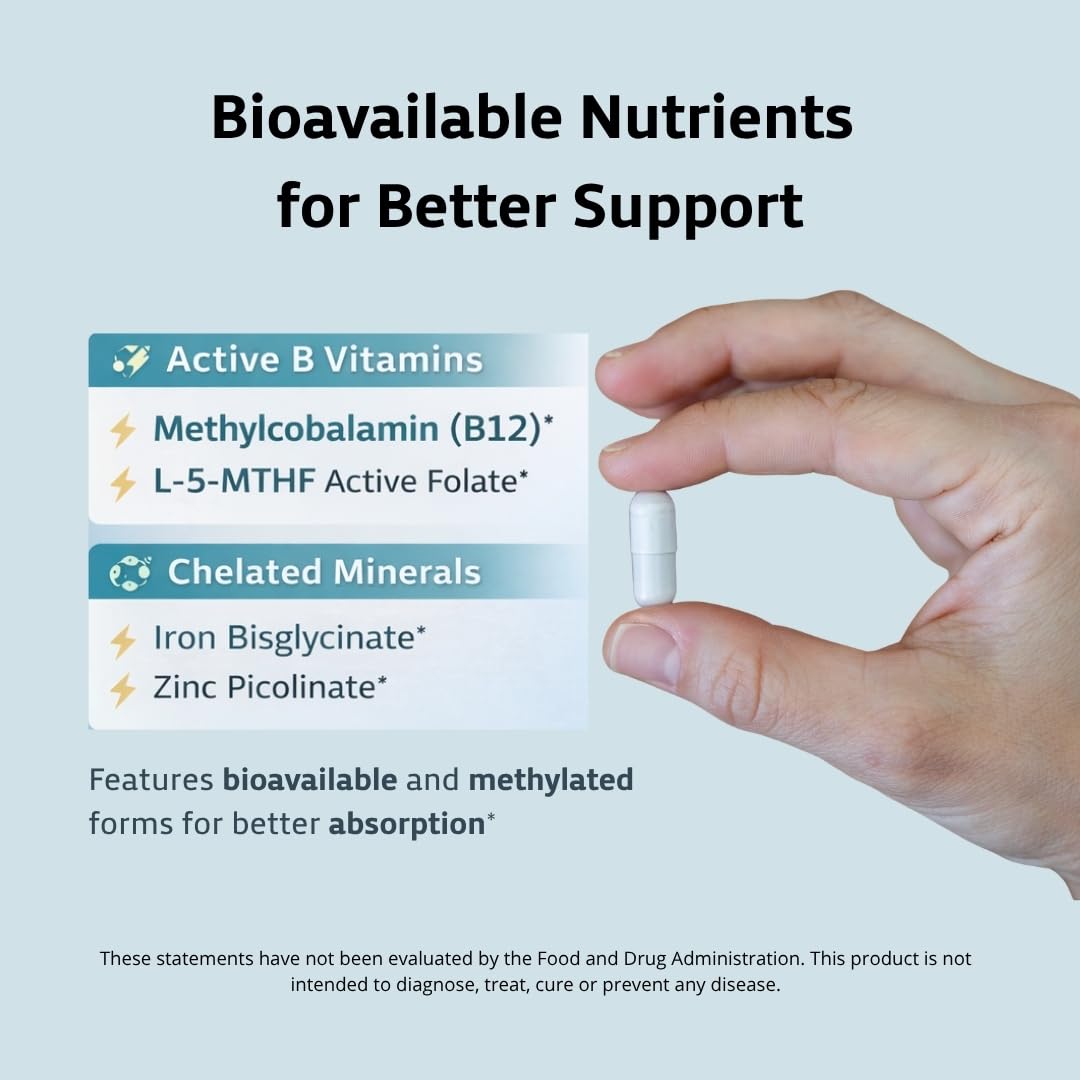 Sarez GLP-1 Support Capsules — Methylated Vitamins & Chelated Minerals — Energy, Metabolism, Hair & Daily Nutrient Support — with Ginger for Nausea — Gentle on Stomach — 30 Day Supply SarezBuy Supplements Australia