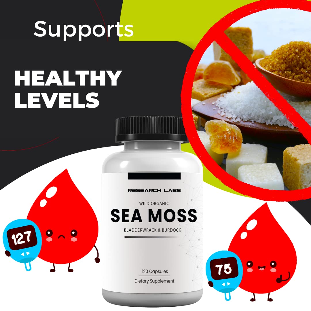 Research Labs 2 Fer 1 Ad Organic Irish Sea Moss Capsules 240 Total Pills, Raw Wildcrafted Seamoss Enhanced w/Bladderwrack & Burdock Root Antioxidant Powerhouse. Thyroid Support Research LabsBuy Supplements Australia
