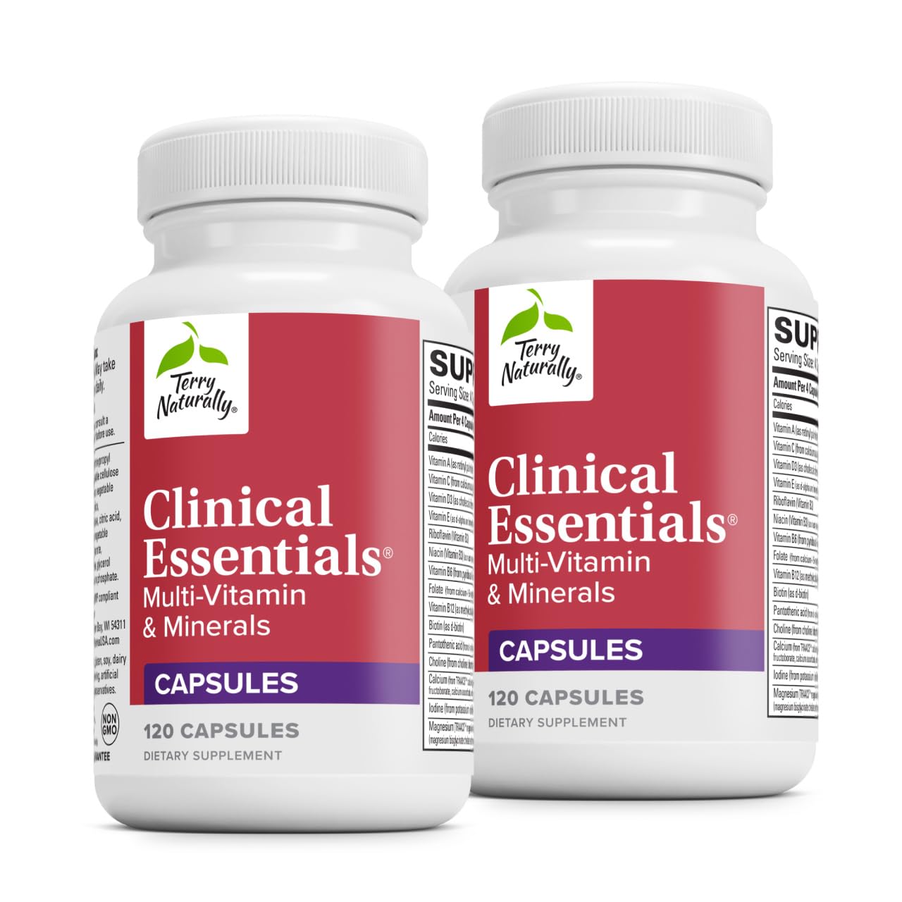 Terry Naturally Clinical Essentials - Supplement to Aid Bone, Cardiovascular & Immune Health - Supplement with Chelated Minerals - Supplement with B-Vitamins & Vitamin C - 120 Capsules (Pack of 2) Terry NaturallyBuy Supplements Australia