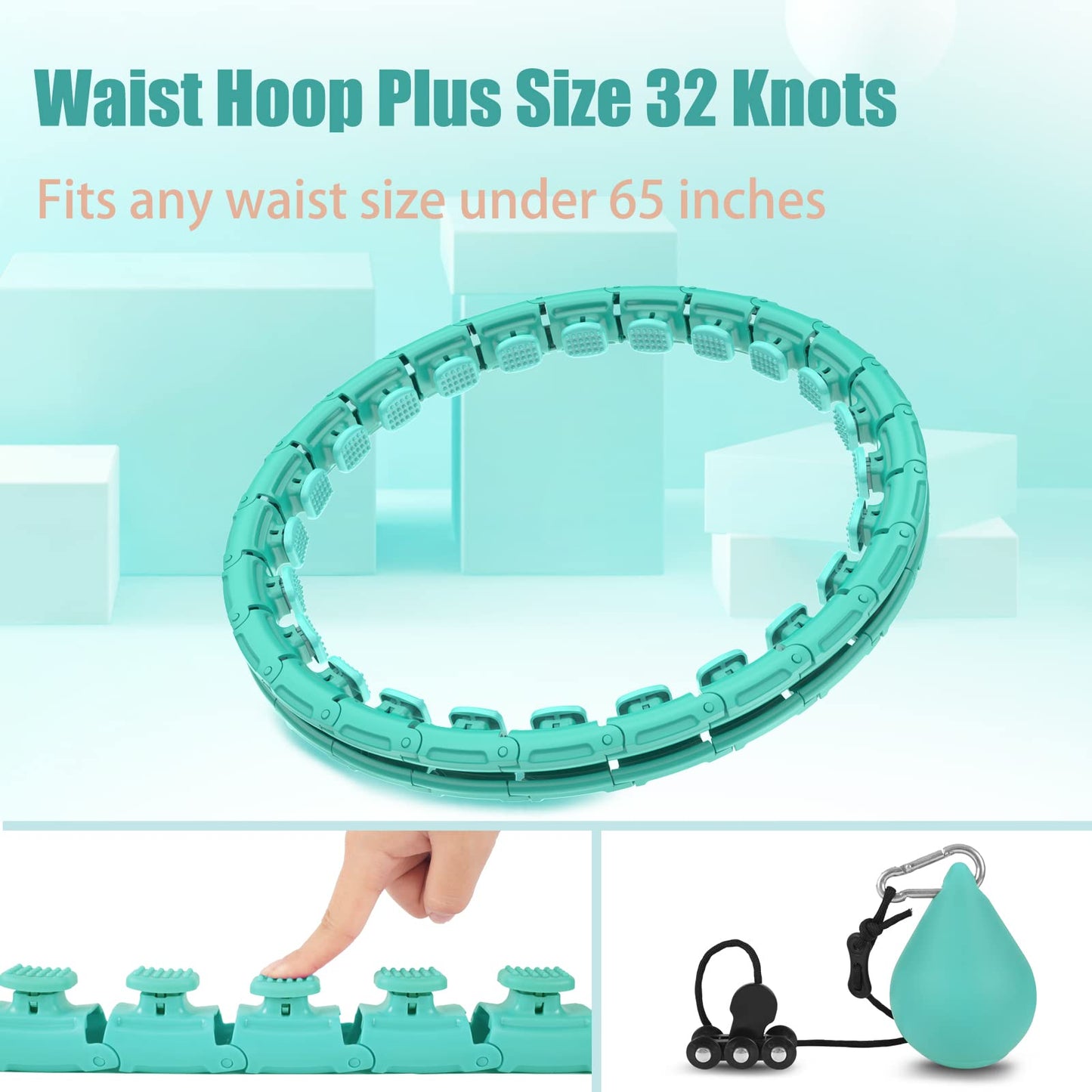 OurStarry 32 Knots Weighted Workout Hoop Plus Size, Smart Waist Exercise Ring OurStarryBuy Supplements Australia