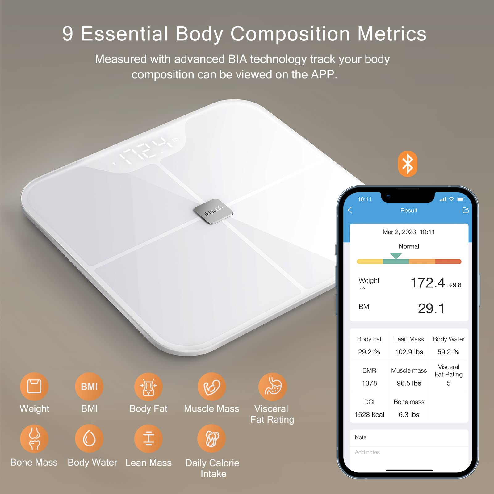 iHealth Nexus Smart Scale for Body Weight Bluetooth, Digital Bathroom Scale Body Fat and Muscle iHealthBuy Supplements Australia