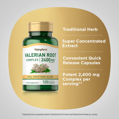 Piping Rock Valerian Root Capsules | 120 Count | Extract Supplement | Herbal Blend | Non-GMO, Gluten Free Piping RockBuy Supplements Australia