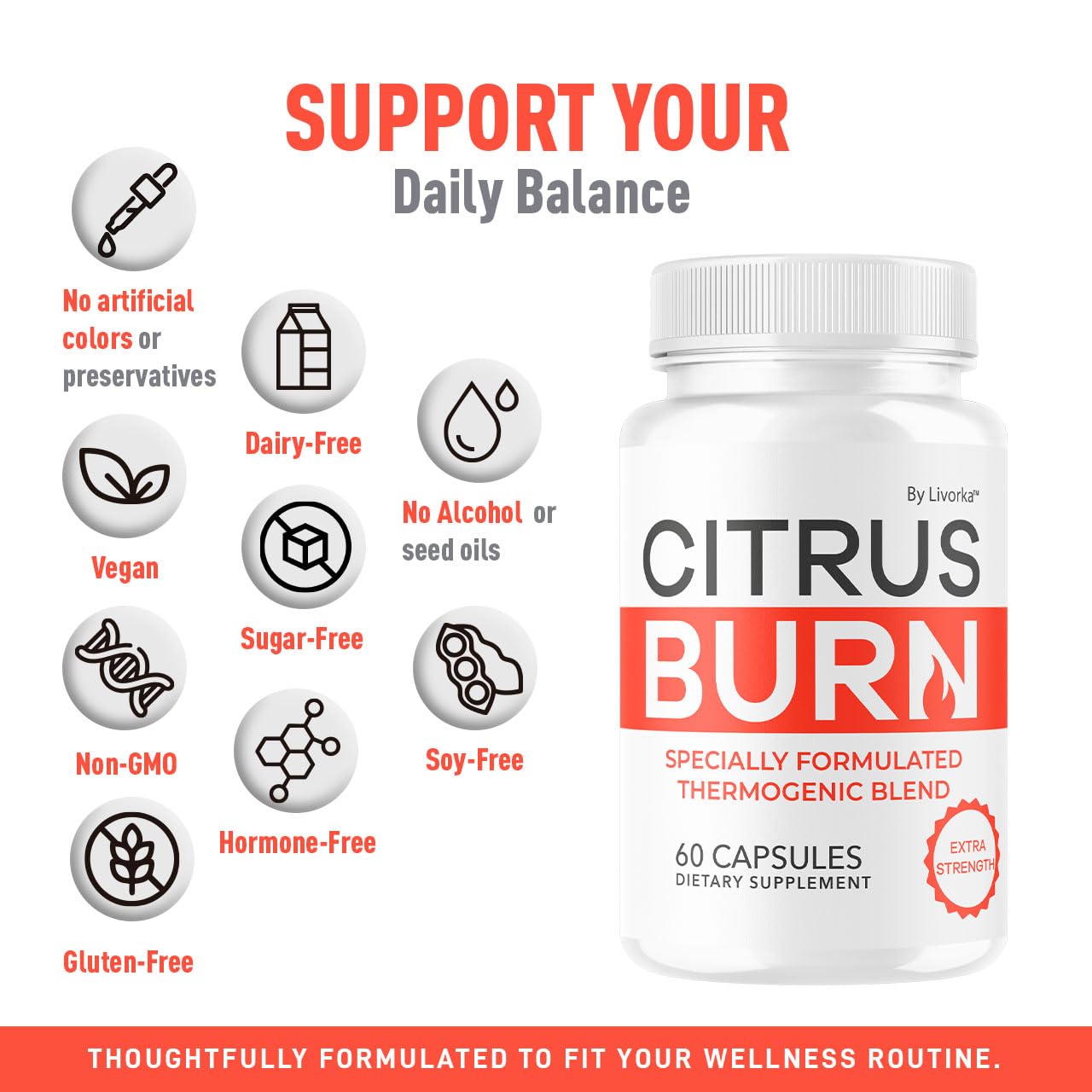 (5 Pack) Citrus Burn Capsules - Official CitrusBurn Pills Supplement Support All Natural Ingredients Advanced Formula Premium Multivitamin for Overall Health & Wellness, 300 Capsules for 5 Months LIVORKABuy Supplements Australia