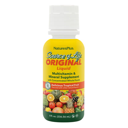 NaturesPlus Source of Life Liquid, Tropical Fruit - 8 fl oz - Multivitamin & Mineral Supplement - Gluten Free, Vegetarian - 8 Servings NaturesPlusBuy Supplements Australia