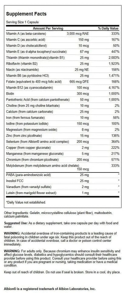 Swanson Active One Multivitamin with Iron 90 Capsules Swanson