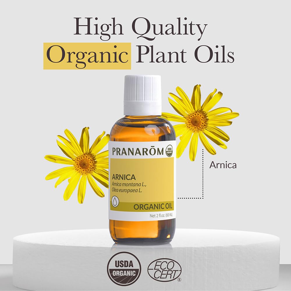 Pranarom - USDA Certified Organic French Arnica Virgin Plant Oil - 2 fl oz Glass Bottle - Massage Oil for Body PranaromBuy Supplements Australia