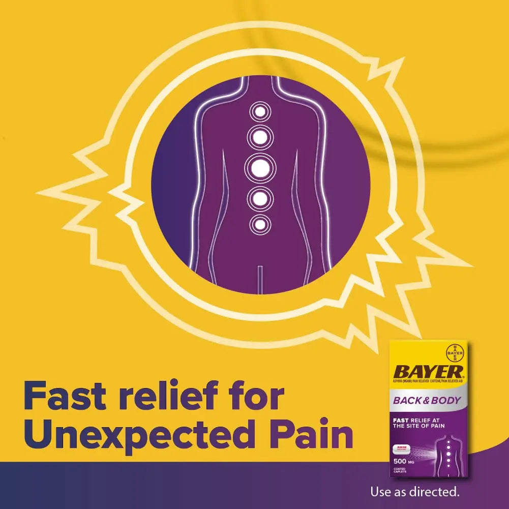 Bayer Extra Strength 500mg Aspirin Plus Caffeine for Powerful Pain Relief, 200 Coated Caplets BayerBuy Supplements Australia