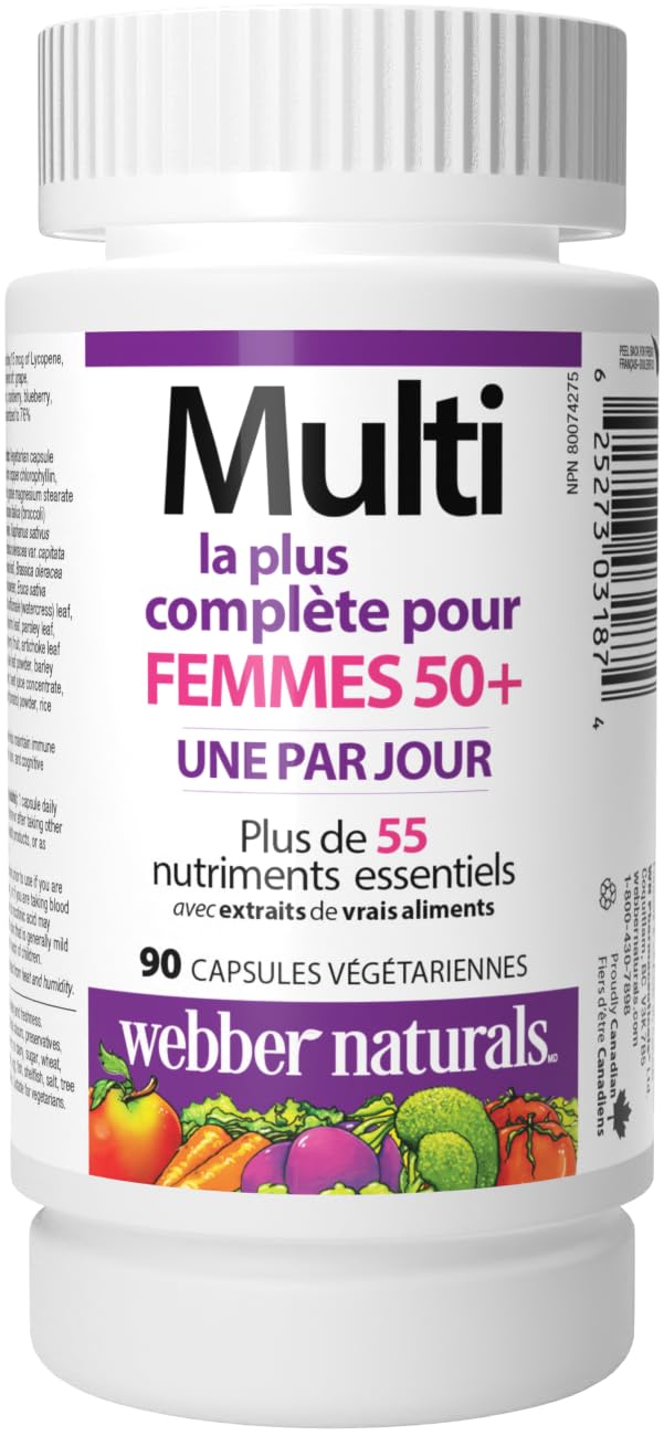 Webber Naturals Women's 50+ Most Complete Multi, 90 Vegetarian Capsules Webber NaturalsBuy Supplements Australia