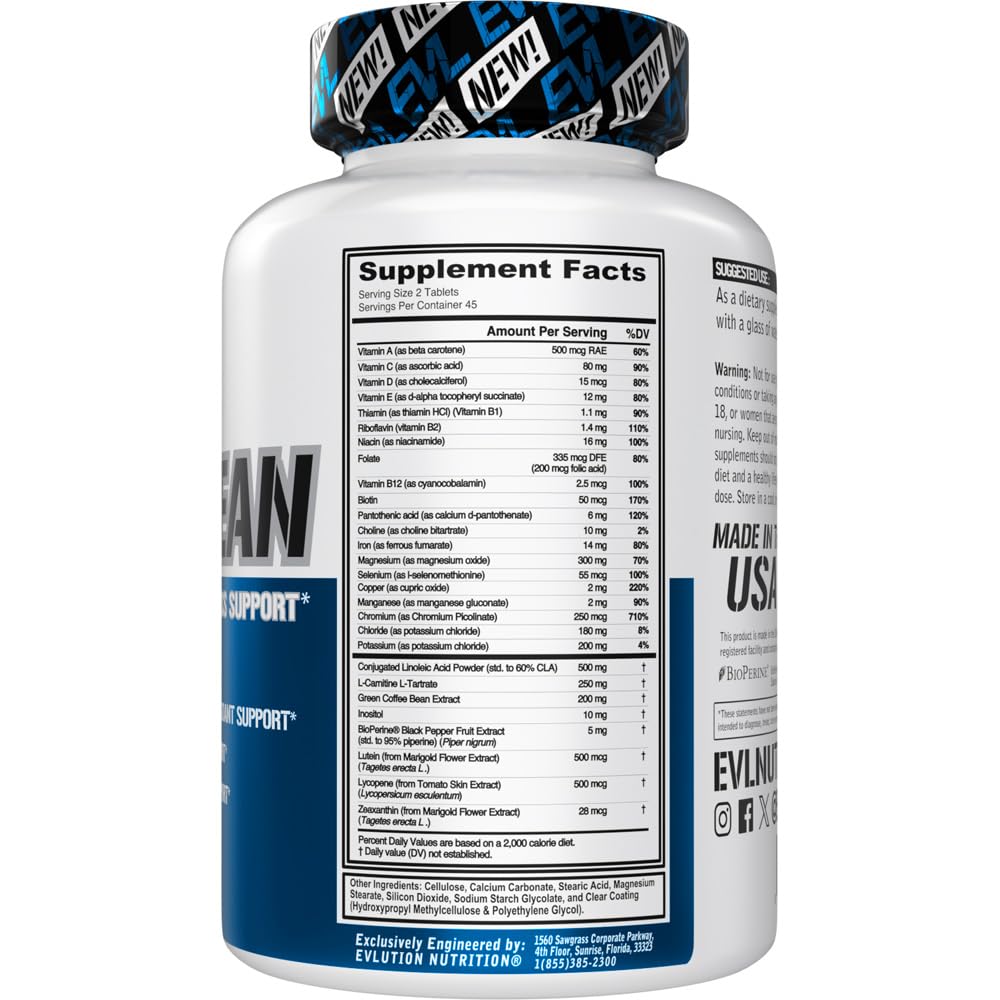Evlution Nutrition VitaLean - Vitamins + Weight Loss Support - Key Vitamin + Core Antioxidant Support - Daily Nutrient & Weight Management Support - Bone, Eye & Immune Support - 45 Servings EvlutionBuy Supplements Australia