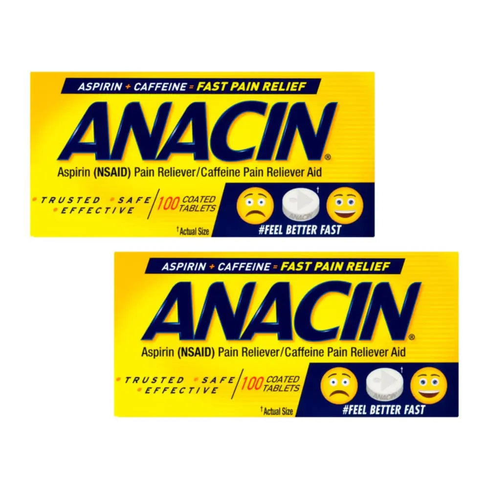 Anacin Fast Pain Relief Pain Reducer Aspirin Tablets, 200 Tabs (Value Pack of 2) ANACINBuy Supplements Australia