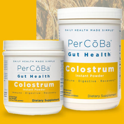 Colostrum Supplement for Gut Health, Bloating, Hair Growth, Muscle Recovery, Immune Support - Unflavored Bovine Colostrum Powder Made in USA, Non-GMO, Gluten Free, 120 Grams Per Serving - 40 Servings PERCOBABuy Supplements Australia