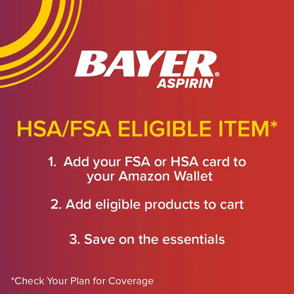 Bayer Aspirin Extra Strength, Aspirin 500mg, Pain Relief Pills, Fever Reducer and Headache Relief for Adults, 100 ct BayerBuy Supplements Australia