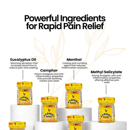 Aboniki Powerful Topical Pain Relief Balm with Natural Ingredients | Fast-Acting Soothing Relief for Joints & Muscle Pain, Soreness, Cramps | Long Lasting Full Body Rub (12 Plastic Jars) AbonikiBuy Supplements Australia